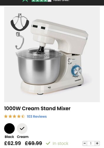 White stand mixer - white, 400w